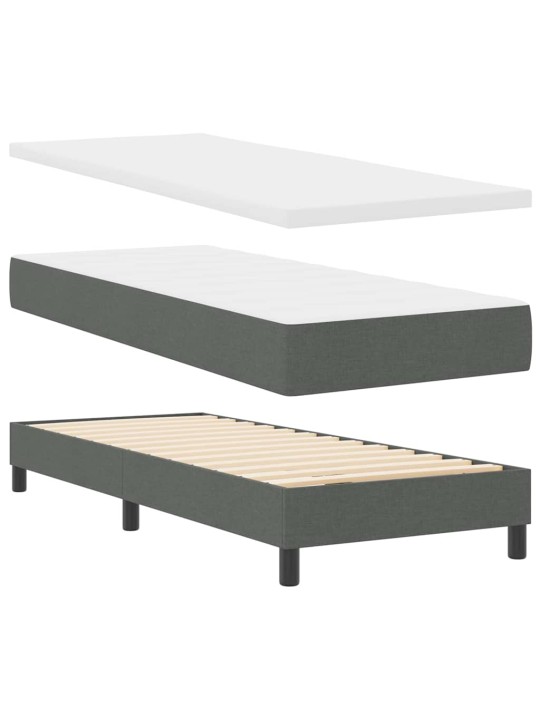 Kontinentālā gulta ar matraci tumši pelēka 80 x 200 cm