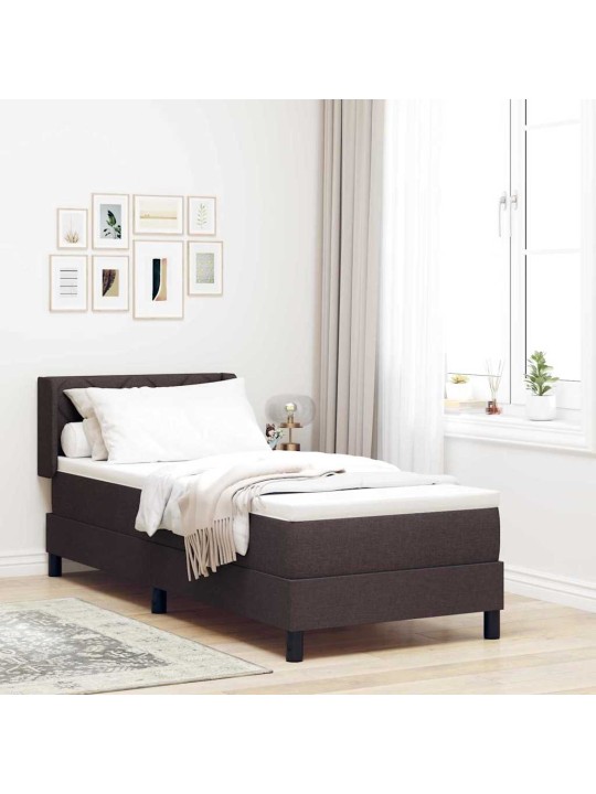 Kontinentālā gulta ar matraci tumši brūna 80 x 200 cm