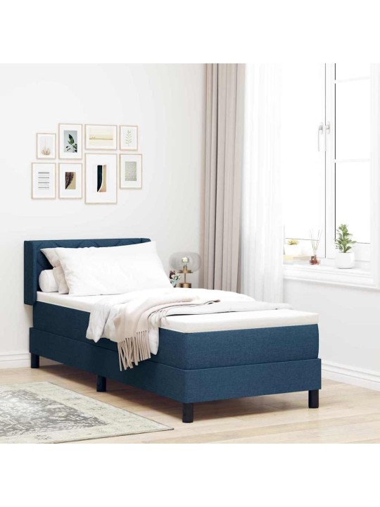 Kontinentālā gulta ar matraci ar matraci zila 80 x 200 cm
