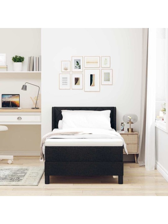 Kontinentālā gulta ar matraci ar matraci melna 90 x 190 cm