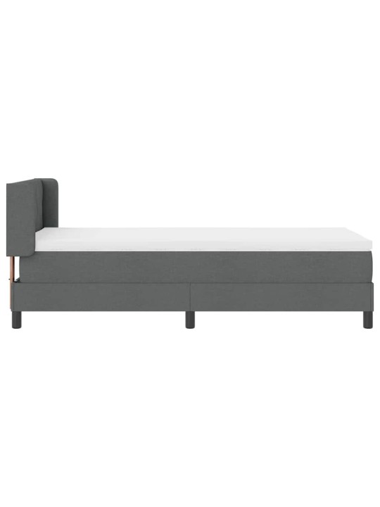 Kontinentālā gulta ar matraci tumši pelēka 90 x 200 cm