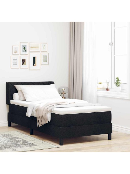 Kontinentālā gulta ar matraci ar matraci melna 100 x 200 cm