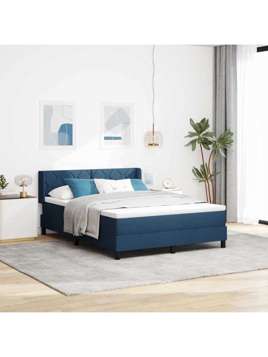 Kontinentālā gulta ar matraci ar matraci zila 140 x 190 cm