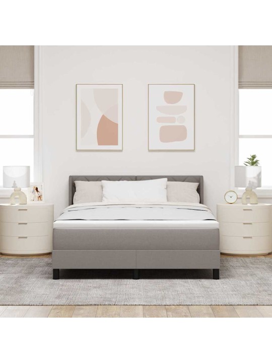 Kontinentālā gulta ar matraci pelēkbrūna 140 x 200 cm
