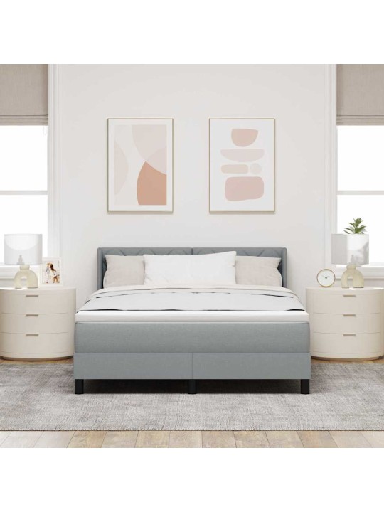 Kontinentālā gulta ar matraci gaiši pelēka 160 x 200 cm