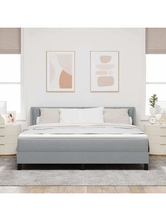 Kontinentālā gulta ar matraci gaiši pelēka 180 x 200 cm