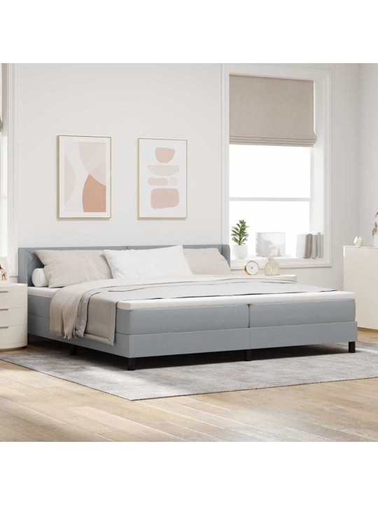 Kontinentālā gulta ar matraci gaiši pelēka 200 x 200 cm
