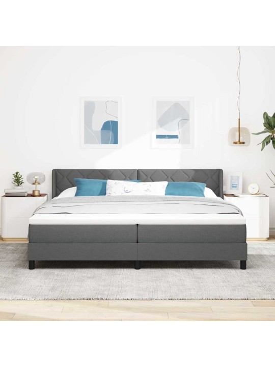 Kontinentālā gulta ar matraci tumši pelēka 200 x 200 cm