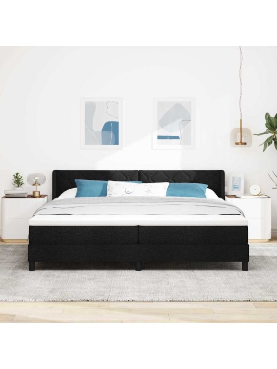 Kontinentālā gulta ar matraci ar matraci melna 200 x 200 cm