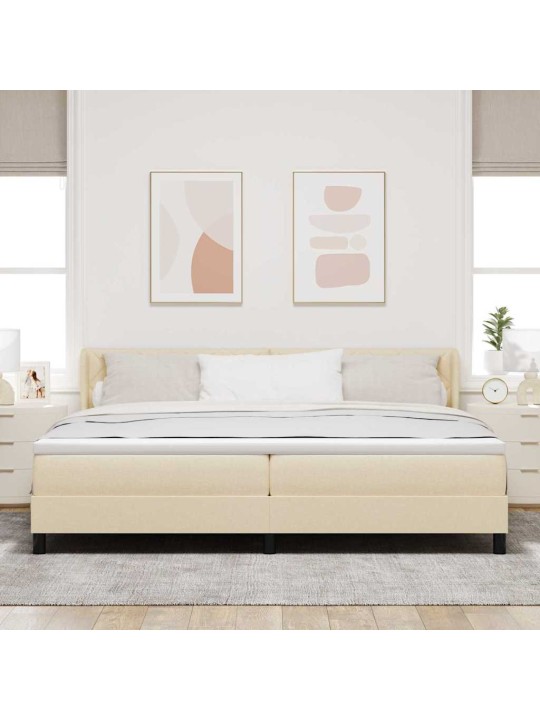 Kontinentālā gulta ar matraci ar matraci krēmkrāsa 200 x 200 cm