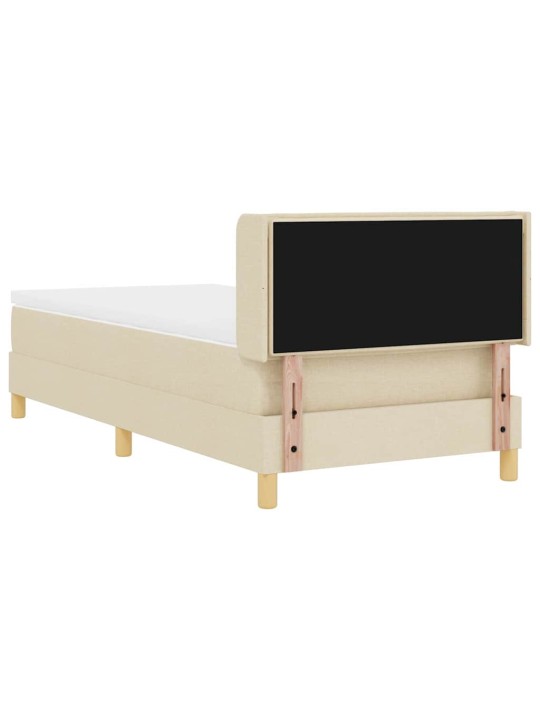 Gulta ar atsperēm ar matraci krēmkrāsa 80 x 200 cm audums