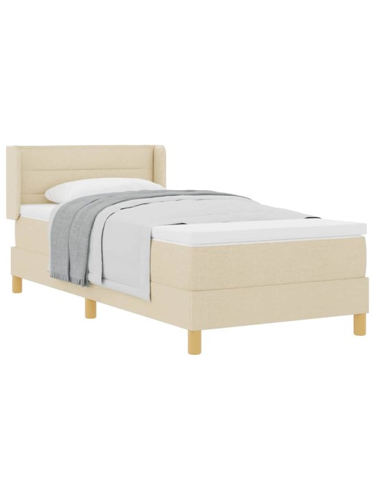 Gulta ar atsperēm ar matraci krēmkrāsa 80 x 200 cm audums