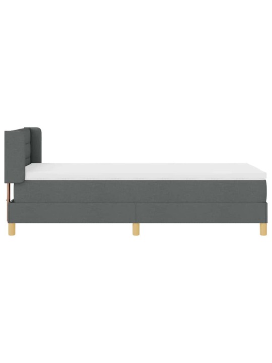 Gulta ar atsperēm ar matraci tumši pelēka 90 x 200 cm audums