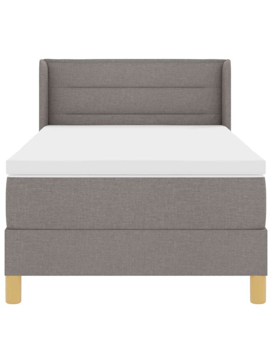 Gulta ar atsperēm ar matraci pelēkbrūna 90 x 200 cm audums