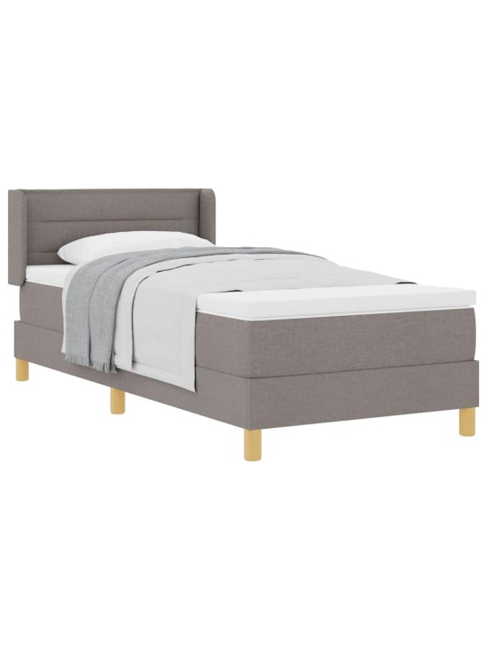 Gulta ar atsperēm ar matraci pelēkbrūna 90 x 200 cm audums