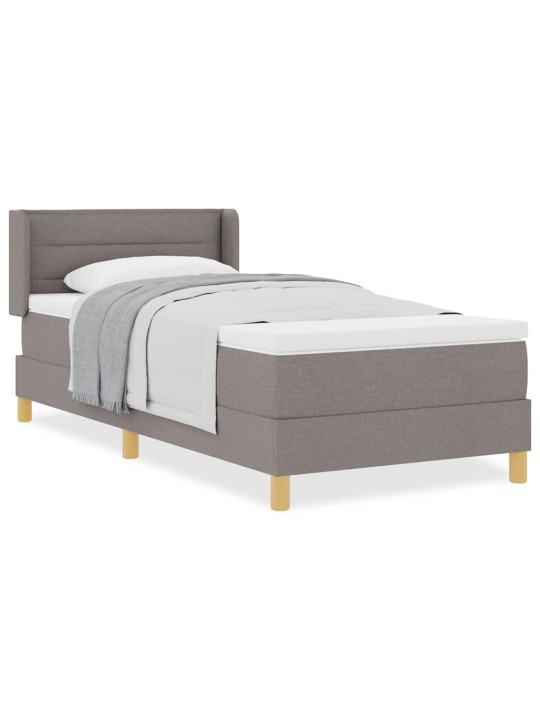 Gulta ar atsperēm ar matraci pelēkbrūna 90 x 200 cm audums