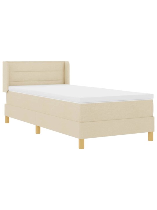 Gulta ar atsperēm ar matraci krēmkrāsa 100 x 200 cm audums