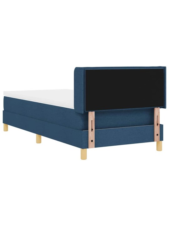 Gulta ar atsperēm ar matraci zila 100 x 200 cm audums