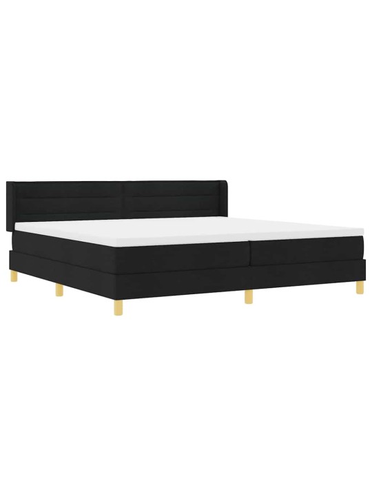 Kastītes atsperu gulta melns un balts un melns 200 x 200 cm