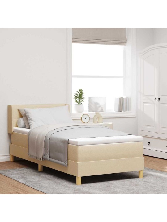Gulta ar atsperēm ar matraci krēmkrāsa 80 x 200 cm audums