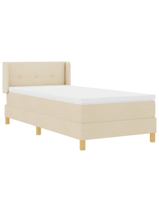 Gulta ar atsperēm ar matraci krēmkrāsa 80 x 200 cm audums