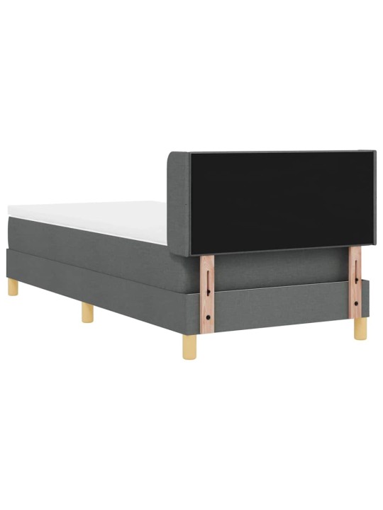 Gulta ar atsperēm ar matraci tumši pelēka 90 x 190 cm audums