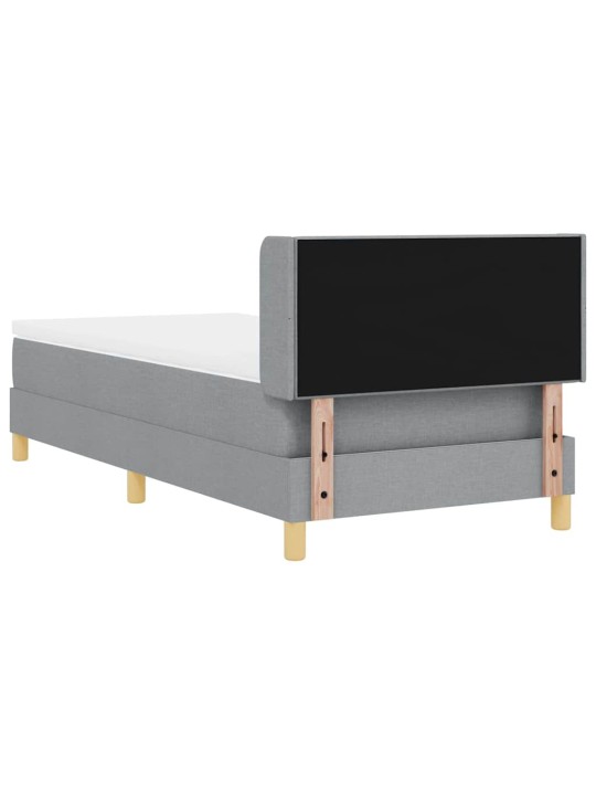 Gulta ar atsperēm ar matraci gaiši pelēka 90 x 200 cm audums