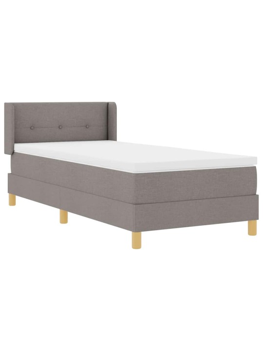Gulta ar atsperēm ar matraci pelēkbrūna 90 x 200 cm audums