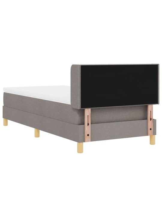Gulta ar atsperēm ar matraci pelēkbrūna 90 x 200 cm audums