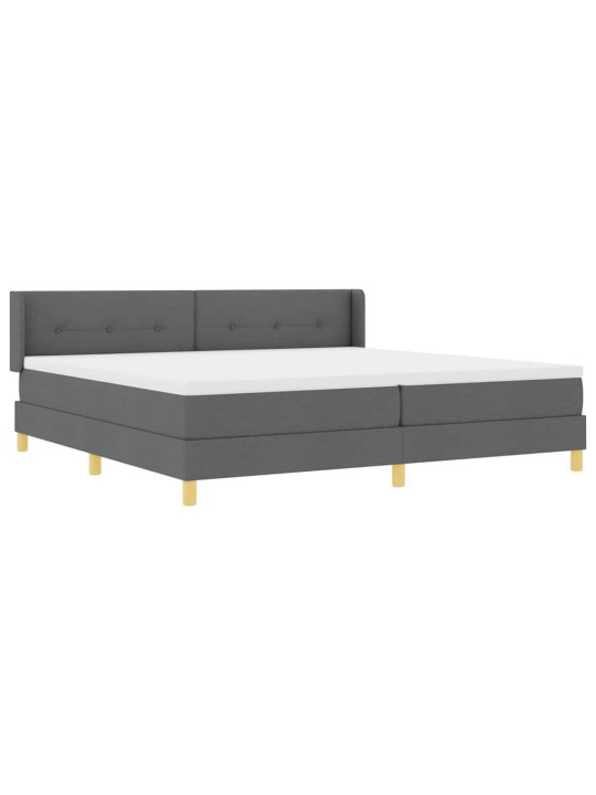 Gulta ar atsperēm ar matraci tumši pelēka 200 x 200 cm audums