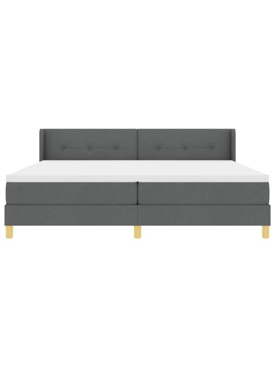 Gulta ar atsperēm ar matraci tumši pelēka 200 x 200 cm audums