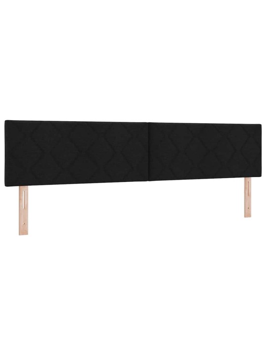 Kastītes atsperu gulta ar matraci melna 200 x 200 cm