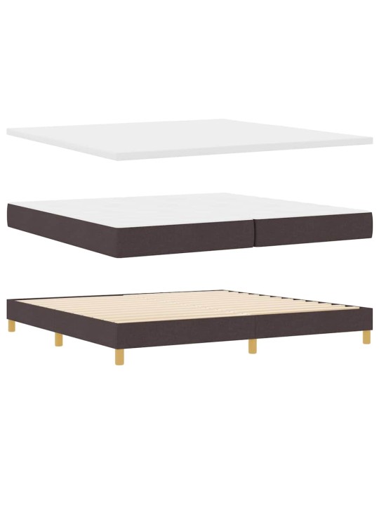 Kastītes atsperu gulta ar matraci tumši brūna 200 x 200 cm koka