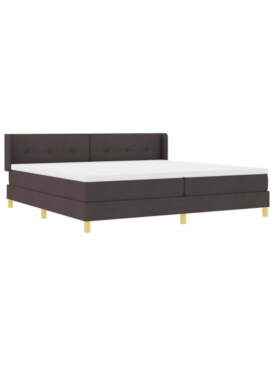 Kastītes atsperu gulta ar matraci tumši brūna 200 x 200 cm koka