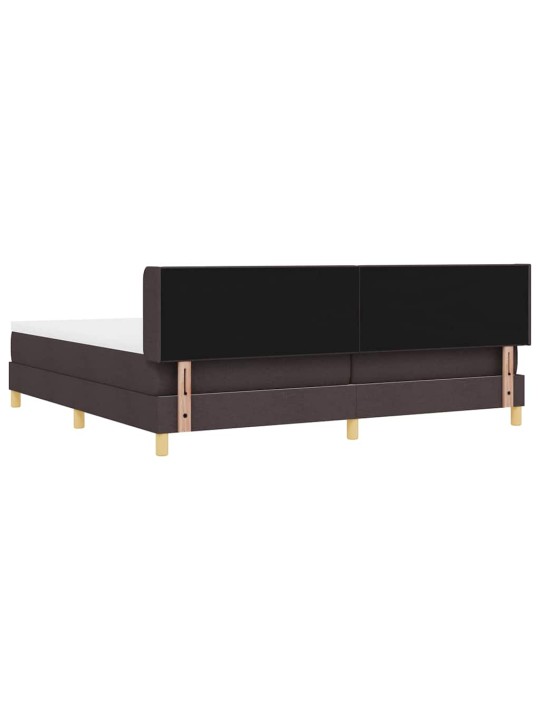 Kastītes atsperu gulta ar matraci tumši brūna 200 x 200 cm koka