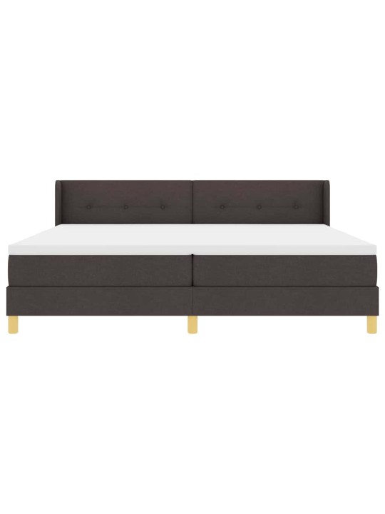 Kastītes atsperu gulta ar matraci tumši brūna 200 x 200 cm koka