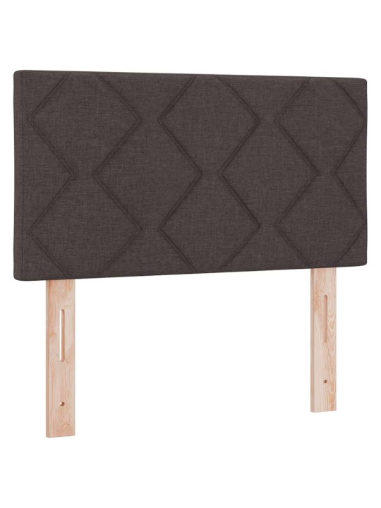 Kastītes atsperu gulta tumši brūns un balts 80 x 200 cm audums