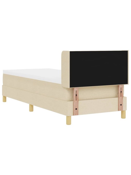 Gulta ar atsperēm ar matraci krēmkrāsa 80 x 200 cm audums
