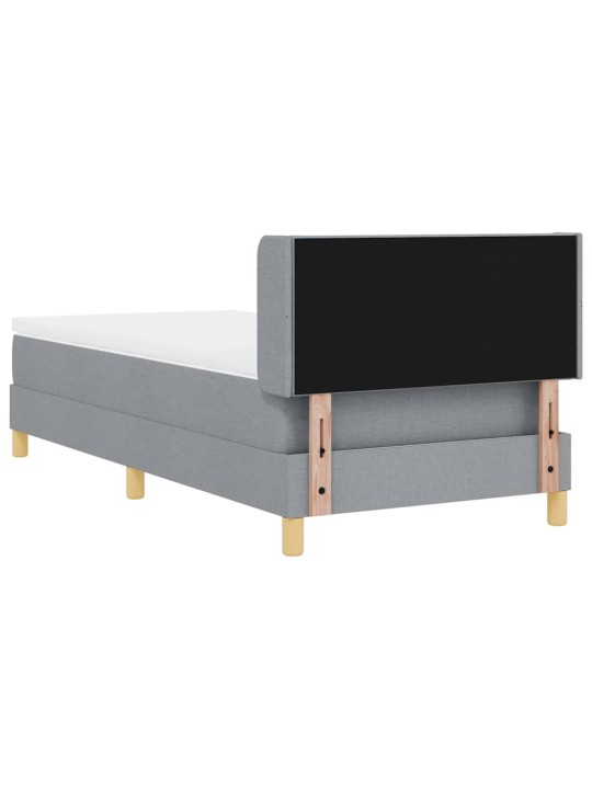 Gulta ar atsperēm ar matraci gaiši pelēka 90 x 200 cm audums