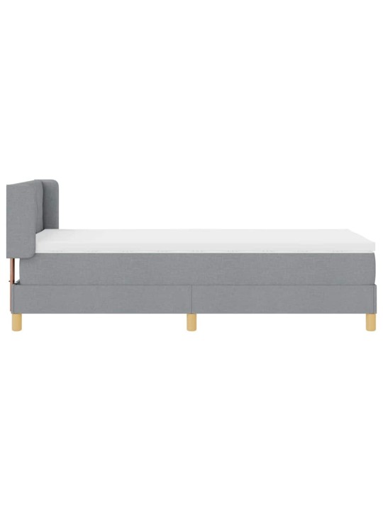 Gulta ar atsperēm ar matraci gaiši pelēka 90 x 200 cm audums