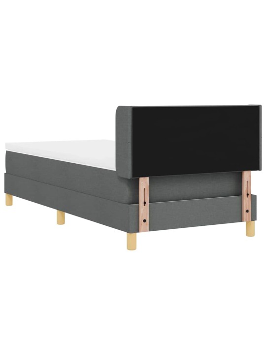 Gulta ar atsperēm ar matraci tumši pelēka 90 x 200 cm audums