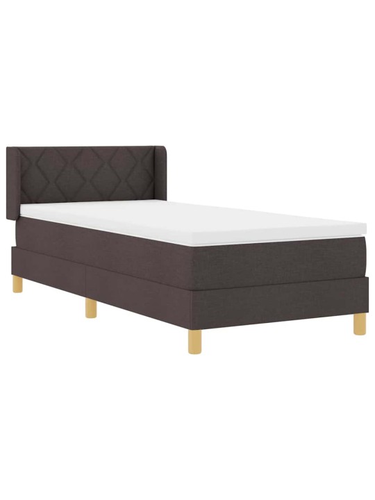 Kastītes atsperu gulta ar matraci tumši brūna 90 x 200 cm koka