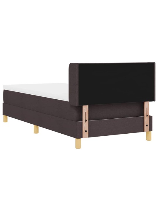 Kastītes atsperu gulta ar matraci tumši brūna 90 x 200 cm koka