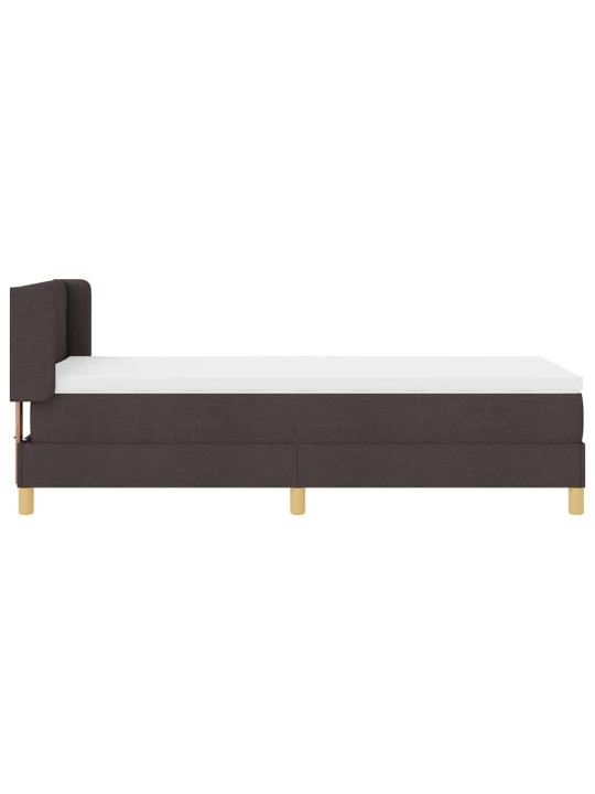Kastītes atsperu gulta ar matraci tumši brūna 90 x 200 cm koka