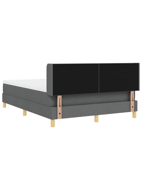 Gulta ar atsperēm ar matraci tumši pelēka 140 x 190 cm audums