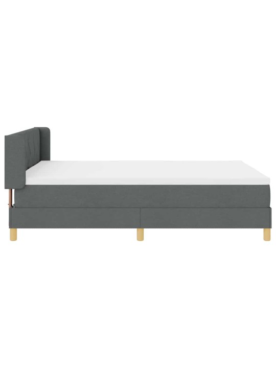 Gulta ar atsperēm ar matraci tumši pelēka 140 x 190 cm audums