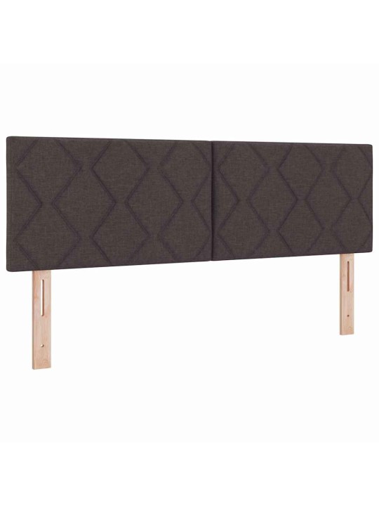 Kastītes atsperu gulta tumši brūns un balts 140 x 190 cm audums