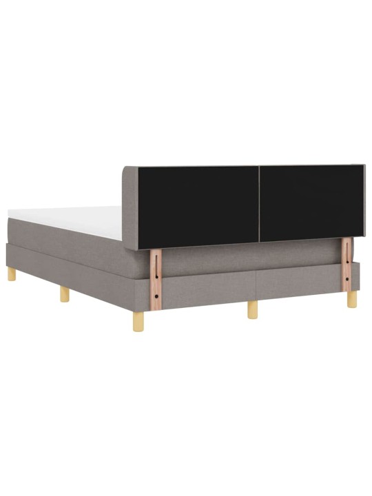Gulta ar atsperēm ar matraci pelēkbrūna 140 x 190 cm audums