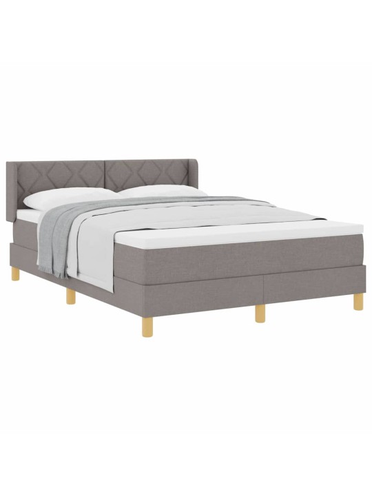 Gulta ar atsperēm ar matraci pelēkbrūna 140 x 190 cm audums