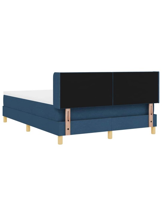 Gulta ar atsperēm ar matraci zila 140 x 190 cm audums